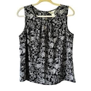 Women's Christopher Banks Sleeveless Blouse Top Layering Blue Medium